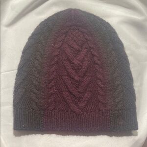 Ralph Lauren Burgundy and Black Knit Hat